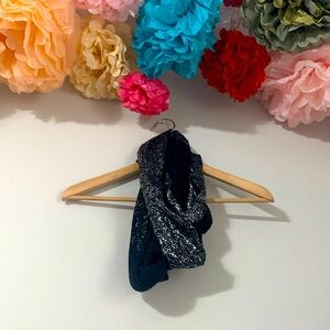 Sparkle and Lace Two Tone Black Infinity Scarf